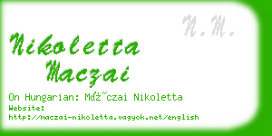 nikoletta maczai business card